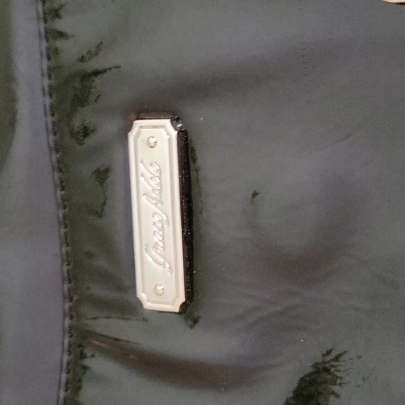 GRACE ADELE Black Patent Faux Leather Carryall Tote Sadie Shoulder Nappy Bag - Picture 3 of 10